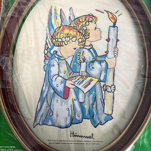 Vintage NIB Hummel Needlecraft Crewel "Kneeling Angels " Kit - Picture 2 of 9